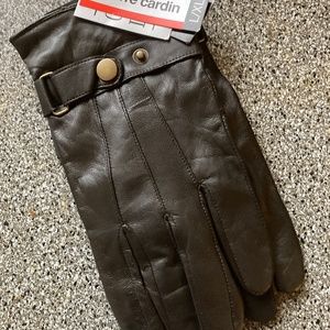 NWT Lambs skin black leather gloves. Size L/XL soft thermal inside.